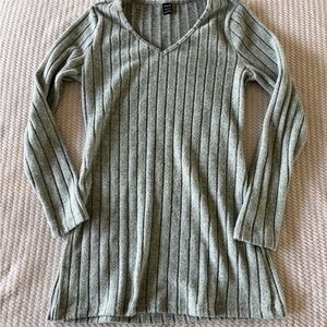 SHEIN Gray Ribbed Knit Top